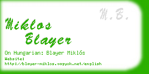 miklos blayer business card